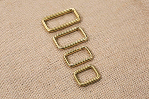 weld on brass rectangular ring loop for bag belt loop purse making