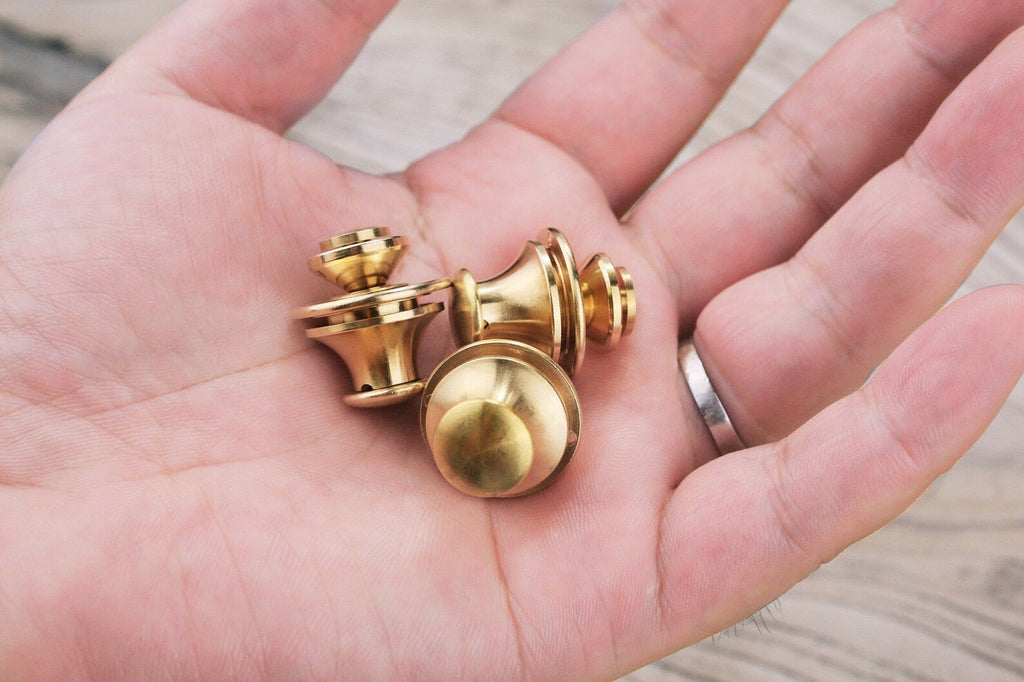 Gold solid brass snap lock closure for bag purse leather craft