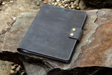 gray leather business folio