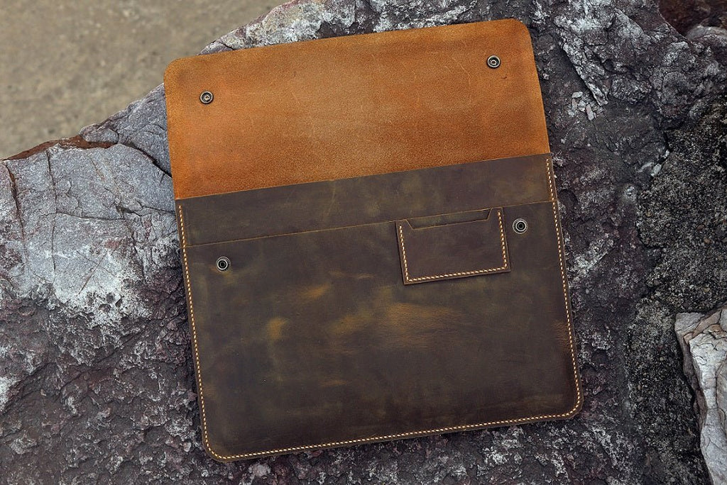 Handmade full grain leather macbook case