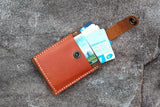 Handmade Leather pull up card holder