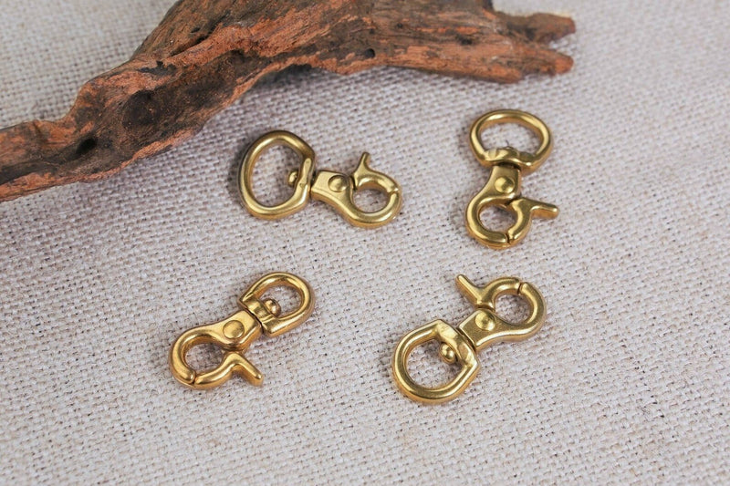 Heavy duty gold solid brass swivel snap hook , 8mm 10mm 15mm small trigger snap for lanyard handbag keyfob