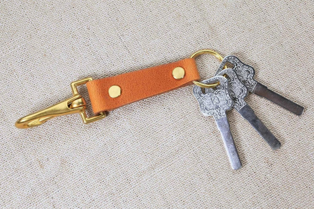 5-colors Calf Leather Key Ring Keychain Monogrammed Key Fob