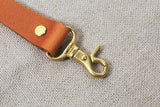 Heavy Duty personalized leather keychain with solid brass hook , Custom car Key fob
