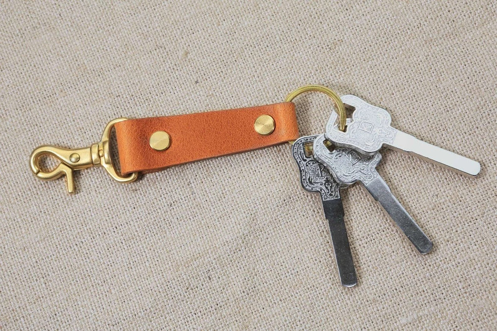 Custom Leather Keychain, Leather Key Fob, Personalized Keychain