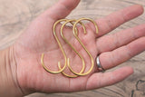 Heavy duty solid brass S hook for hanging plants