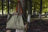 Large leather canvas wood carrying bag Waxed canvas log carrier