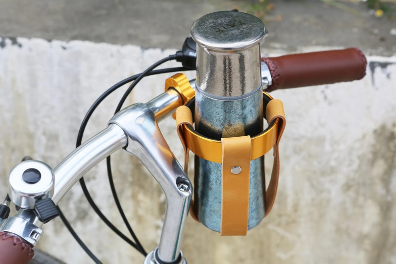 Green Blue leather bike water bottle holder , bicycle drink holder , bike bicycle accessories