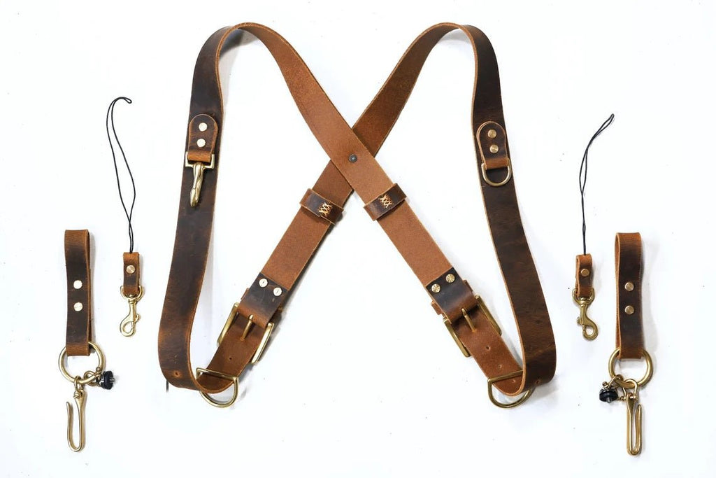 Leather dual double camera harness strap for two camera – DMleather