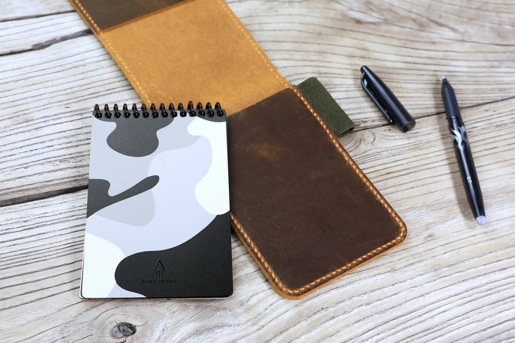 leather flip notebook cover case for Rocketbook Notepad mini size