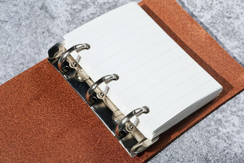 leather mini 3 ring binder small mini journal