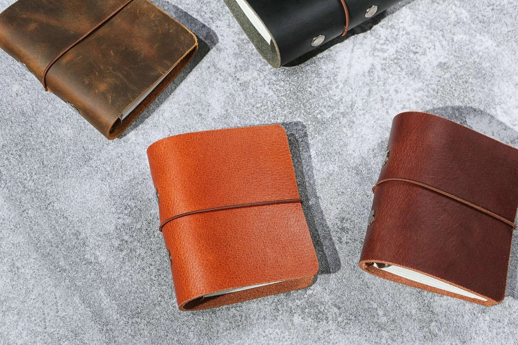 leather mini 3 ring binder small mini journal – DMleather
