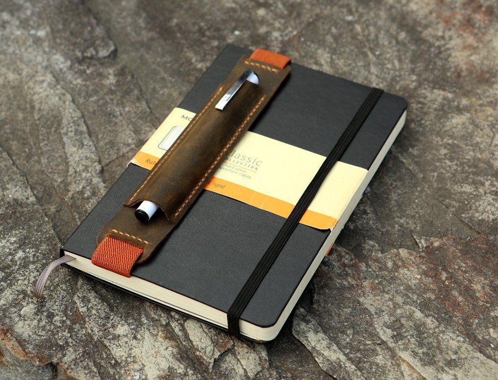 Leather Marker Pen Holder, Moterm Genuine Notebook