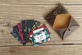 Men front pocket leather business card wallet bag