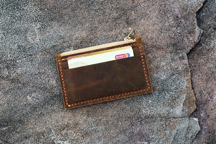 Minimalist Wallet, leather front pocket wallet coin wallet