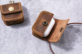 Monogrammed leather airpod pro cover case with keychain