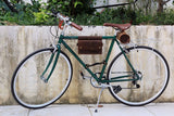 Personalized brown leather bike bicycle frame bag