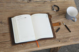 Personalized distressed leather cover for full focus planner journal