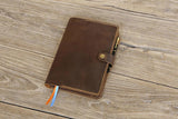 Personalized distressed leather cover for full focus planner journal