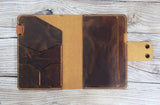 Personalized distressed leather cover organizer for Clever Fox Planner A5 size