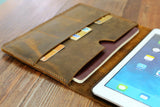 Personalized distressed leather iPad Pro case cover
