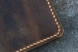 Personalized distressed leather slim credit card holder