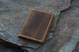 rustic leather card wallet