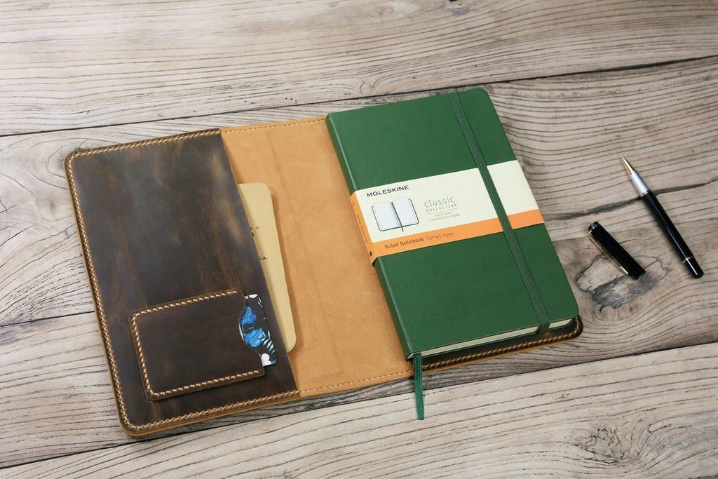 Personalized embossed leather journal notebook cover – DMleather
