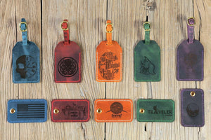 Personalized engraved luggage tags custom leather luggage tags