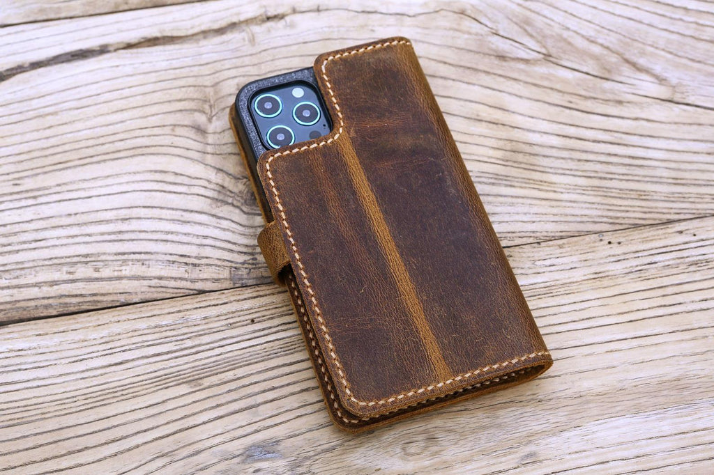 Custom leather wallet case for iPhone 12 Pro