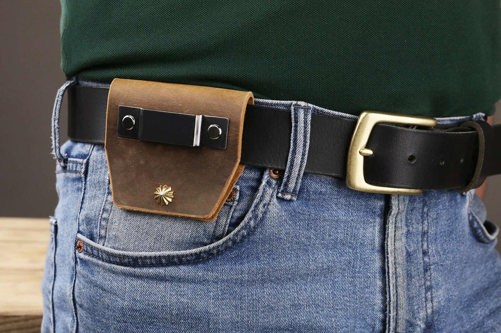 Leather Tape Measure Clip / Holster