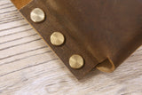 Personalized full grain Leather tape measure holder pouch