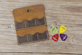 Personalized guitar picks leather case