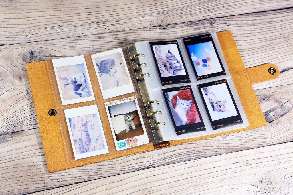 Personalized instax mini photo album with sleeves – DMleather