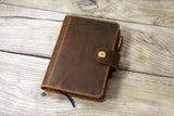 Personalized leather A5 journal cover travel organizer