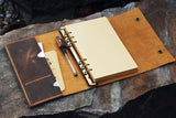 leather A5 ring binder