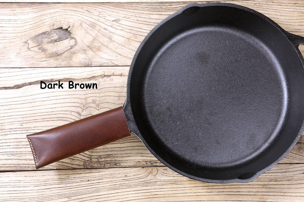 Leather Cast Iron Skillet Pan Handle Cover - Made In USA (Standard 4.5)