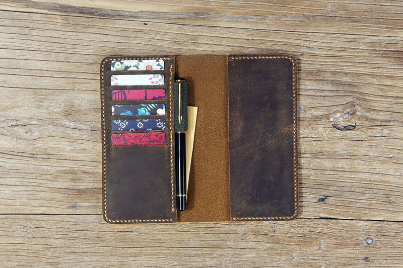 leather wallet with checkbook holder