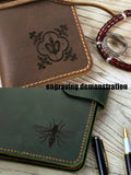 Personalized leather cover case for A5 size Clever Fox Planner