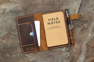Men leather pocket notebook case cover