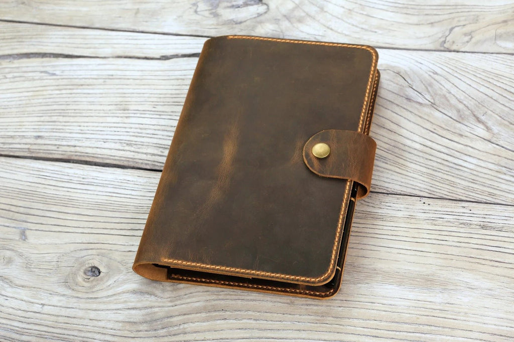 Personalized leather folio organizer for smart planner pro A5 B5 A4 size