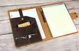 Personalized leather folio portfolio for 8.5 x 11 Letter size Notepad writing pad