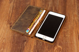 Personalized leather iPhone 15 14 13 12 11 Pro Max wallet case