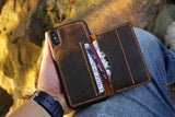 Personalized leather iPhone 14 13 Pro Max card wallet