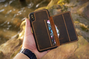 slim leather iPhone XS card wallet