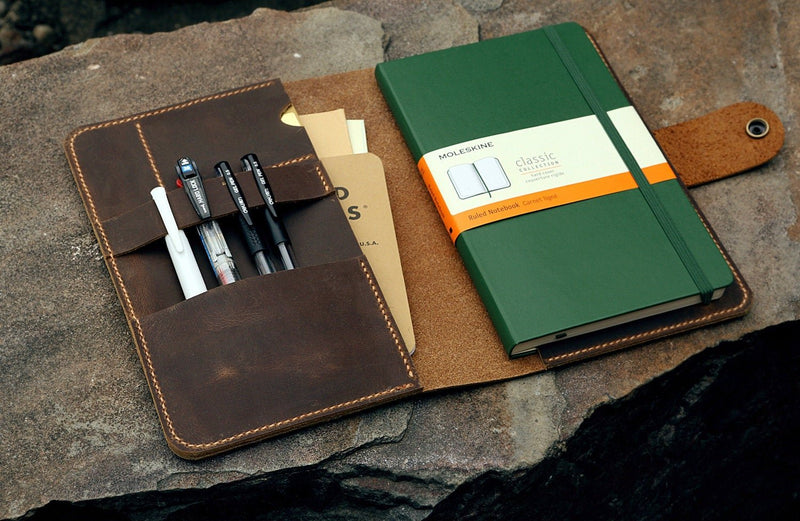Leather Moleskine Pocket Cover in Natural: A Timeless Classic - Popov  Leather®