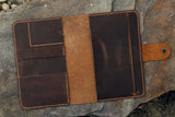 Personalized leather moleskine cover with pen holder