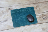 Personalized Leather Mouse Pad , Custom Mouse Pad , blue green yellow leather mousepad , work from home gifts