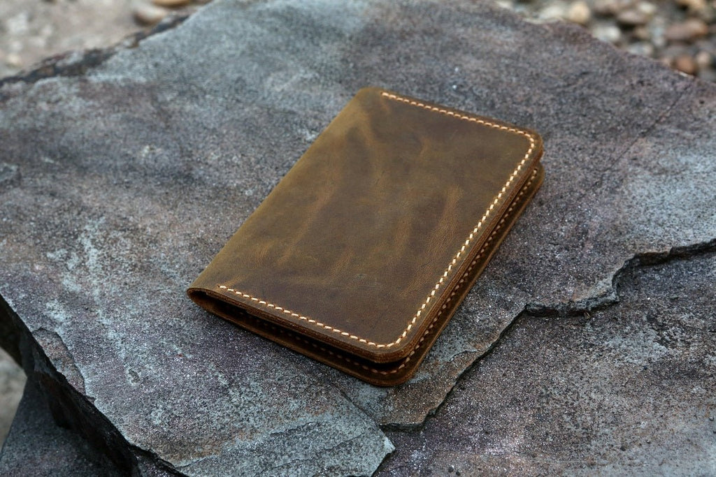 Personalized leather passport holder cover