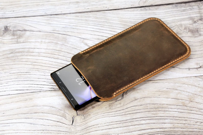 Handmade Genuine Leather Double Phone Wallet In Black / Men Wallet /  Leather Wallet / Phone Wallet / Iphone4s 5 Wallet / Leather Case